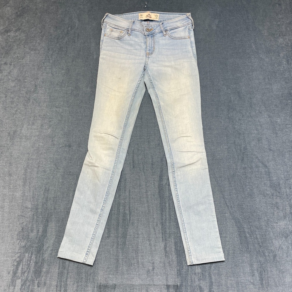 Hollister Super Skinny Jeans Womens 0R 24x31 Blue Denim Streetwear Light Wash